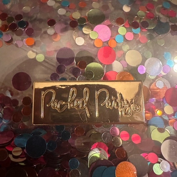 Confetti Clear Vinyl Crossbody Envelope Clutch Packed Party - Picture 7 of 7